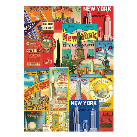 New York Poster Collage Gift Wrap - Single Sheet