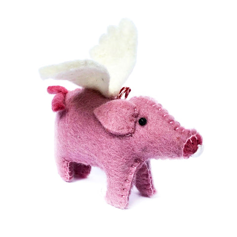 Flying Pig Felt Ornament