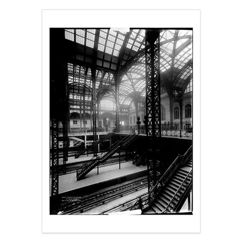 Pennsylvania Railroad Station Tracks and Roof Postcard