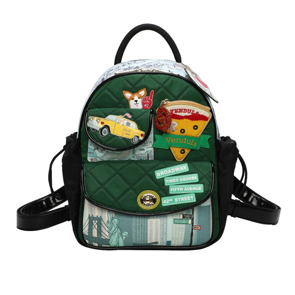 Sac à Main Vendula London "Taxi New York City Cats & Corgis" - Jaune Simili Cuir Vegan - Neuf Avec étiquettes