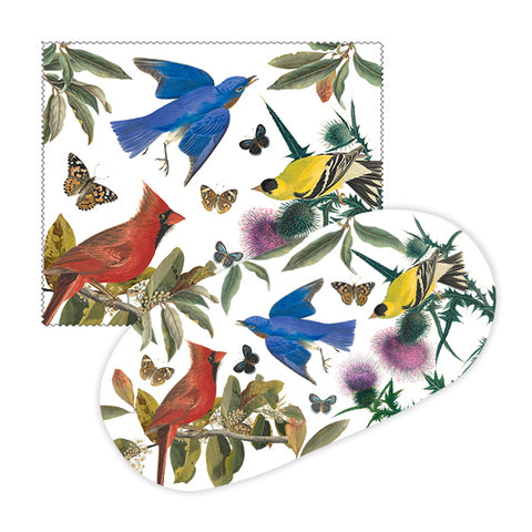 Audubon Songbirds Eyeglass Case and Cloth