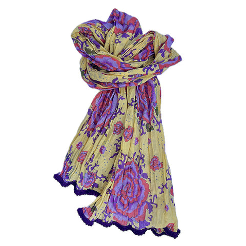 Peonies Yellow Scarf