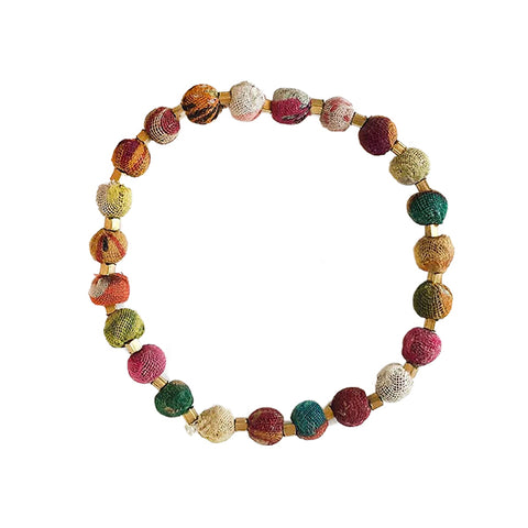 Kantha Dotted Disc Bracelet