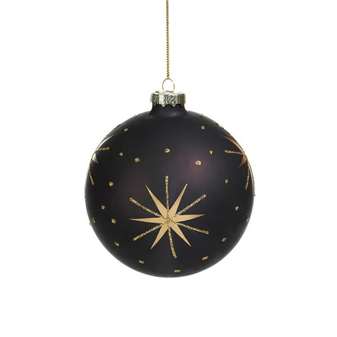 Gold and Black Star Ornament SM