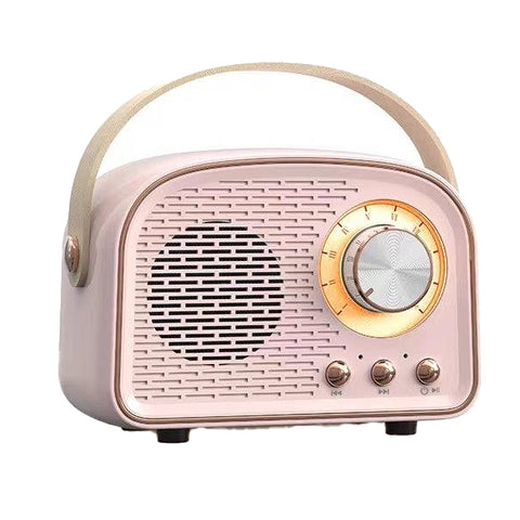 Mini Pink Retro Bluetooth Speaker