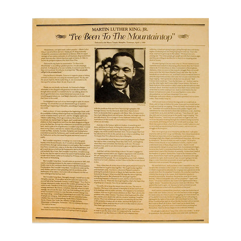 Dr. Martin Luther King Jr I'VE BEEN TO THE MOUNTAIN TOP Speech Document Replica