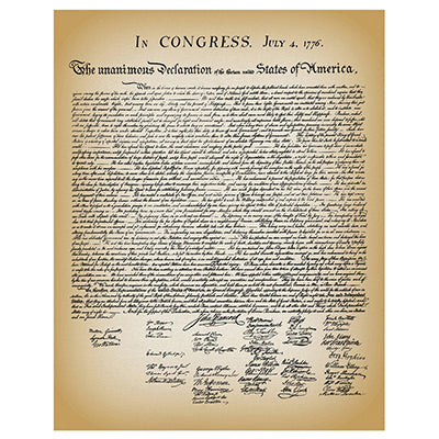 Declaration Of Independence Historical Document Replica