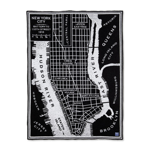 New York City Map 1916 Wool Blanket