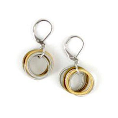 Multi Gold Silver Loop Piano Wire Earrings