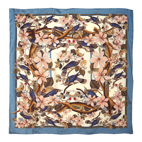Audubon Band-Tailed Pigeon Luxury Silk Twill Scarf