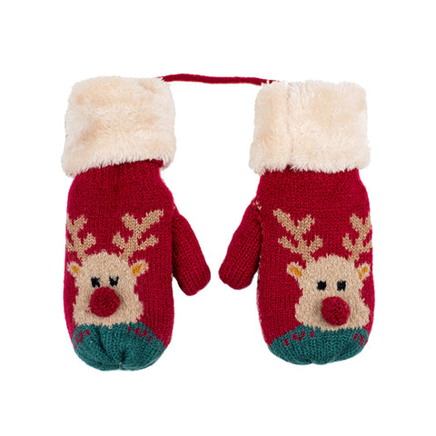 Red Rudolph Reindeer Mittens