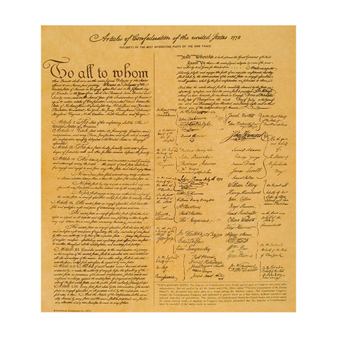 Articles of Confederation 1778 Document Replica