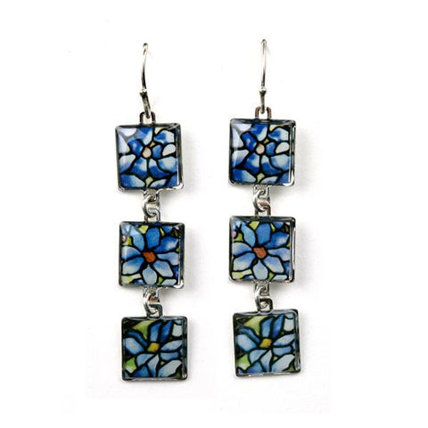 Tiffany Clematis 3 Drop Earrings