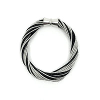 Black Silver Twist Bracelet