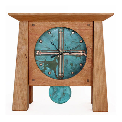 Prairie Mantel Clock in Walnut and Quarter-sawn White Oak