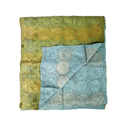 Kantha Circle Square Silk Scarf