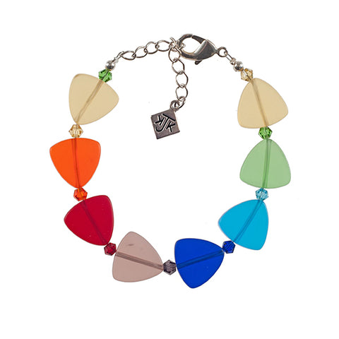 Rainbow Triangle Glass Bracelet
