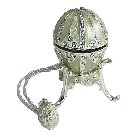 Silver Fabergé Egg with Necklace