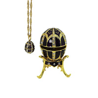Dark Purple Fabergé Egg with Necklace