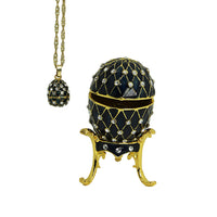 Black Fabergé Egg with Necklace