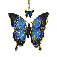 Sapphire Butterfly Trinket Box with Necklace