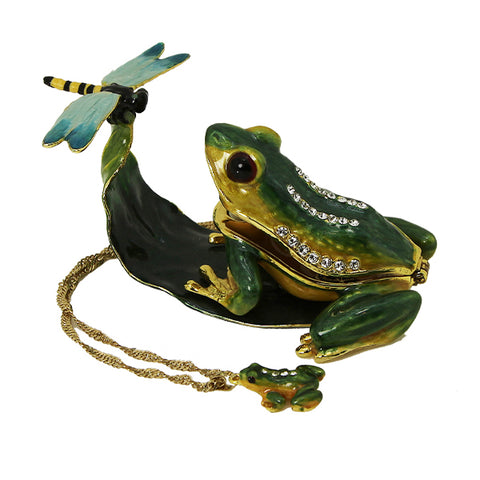 Frog Trinket Box with Necklace