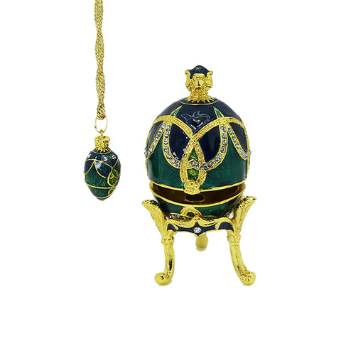 Green Gold Fabergé Egg with Necklace