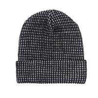 Black Grey Grid Beanie