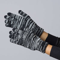 Black White Touchscreen Twist Gloves