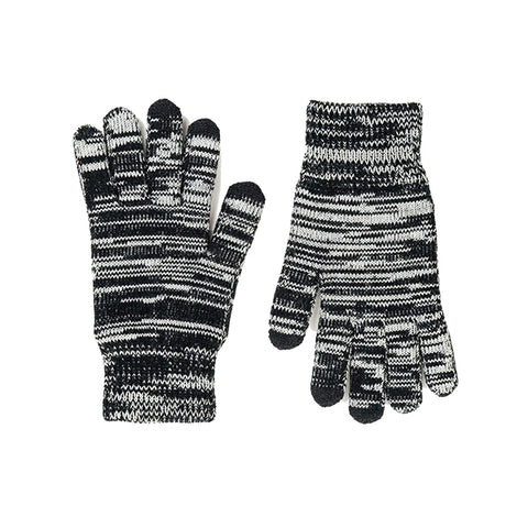 Black White Touchscreen Twist Gloves