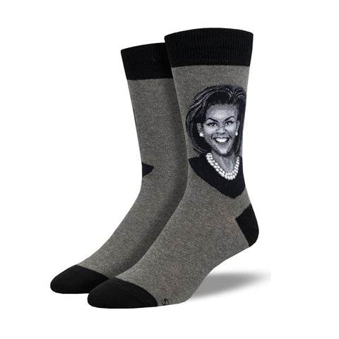 Michelle Obama Socks - Grey