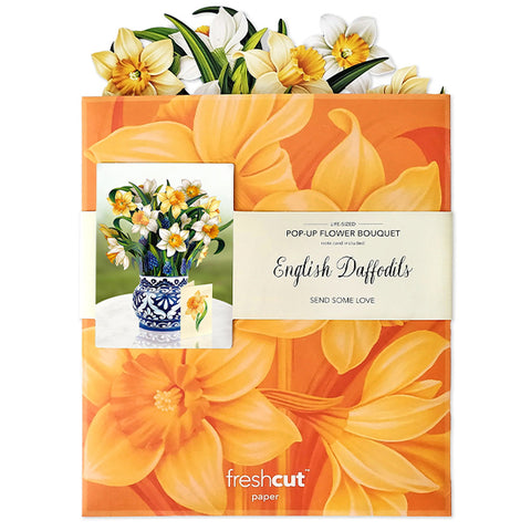 English Daffodils Bouquet Pop-up Greeting Card