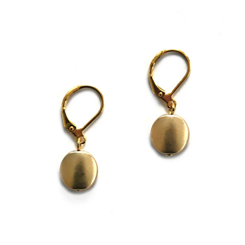 3 Strand Silver Gold Disc Earrings