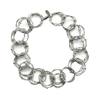 Multi Ring Silver Beaded Necklace