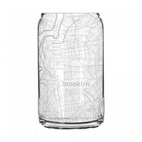 Brooklyn Map Can Glass