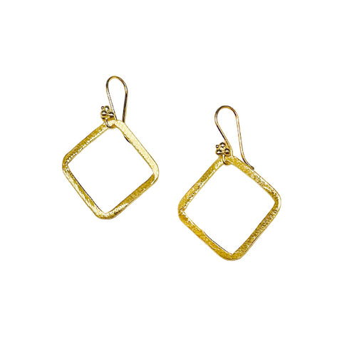 Square Gold Vermeil Earrings