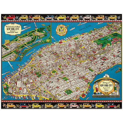 colorful illustration of a map of New York City