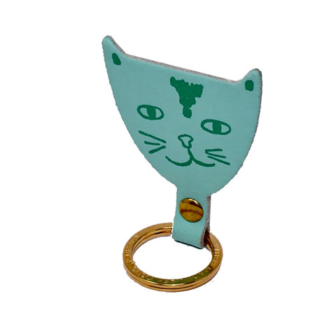 Turquoise Cat Key Fob Holder