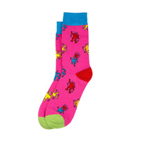 Keith Haring Pop Art Crowd Men Socks - Pink