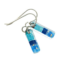 Blue Strata Mini Bar Earrings