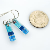 Blue Strata Mini Bar Earrings