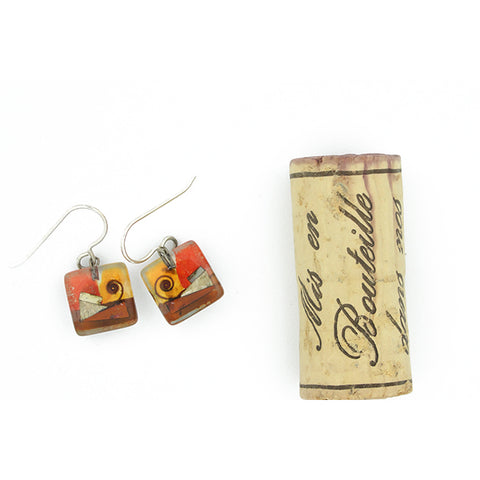 Santa Fe Snail Square Earrings