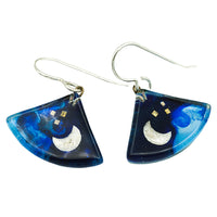 Blue Moon Fan Earrings