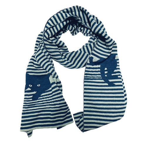 Cats in the City Navy Grey Scarf