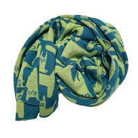 Cats and Owls Mystic Lime Scarf