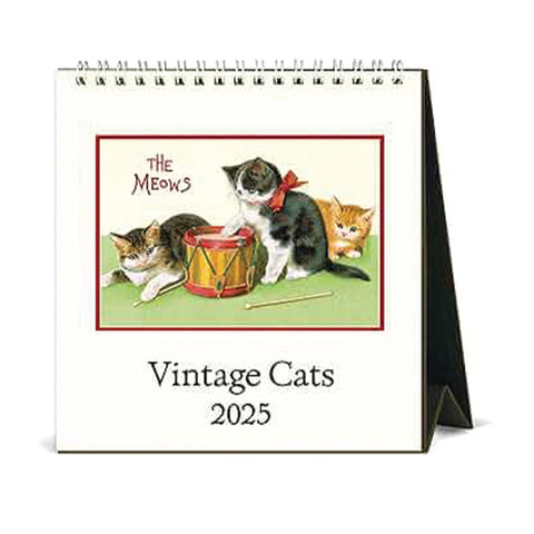 Vintage Cats 2025 Desk Calendar