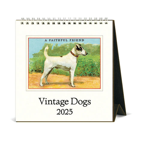 Vintage Dogs 2025 Desk Calendar