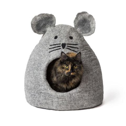 Grey Mouse Wool Pet Cave