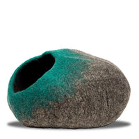 Grey Teal Ombre Wool Pet Cave