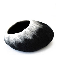 Black White Ombre Wool Pet Cave